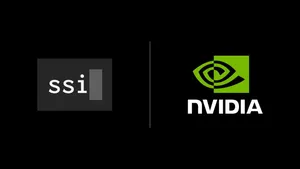 Логотипы Safe Superintelligence и Nvidia на чёрном фоне