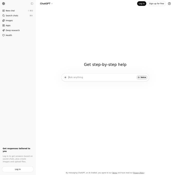 Интерфейс ChatGPT