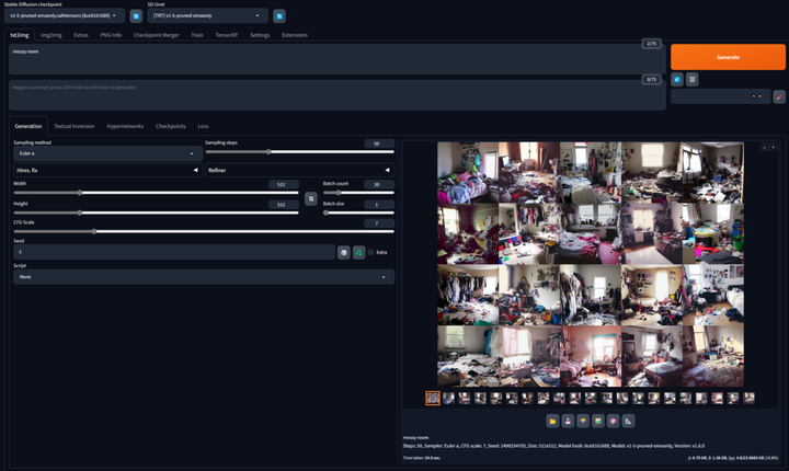 Stable Diffusion генерация