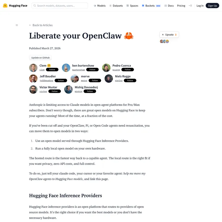 Настройка OpenClaw с открытыми моделями через Hugging Face