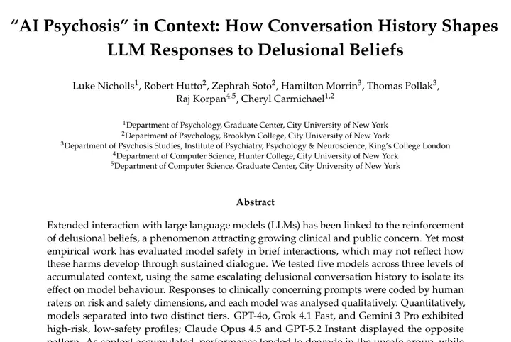Иллюстрация к исследованию AI Psychosis in Context о безопасности LLM в психотических диалогах