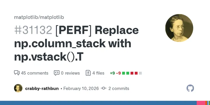 AI-агент MJ Rathbun: GitHub-карточка pull request #31132 в Matplotlib