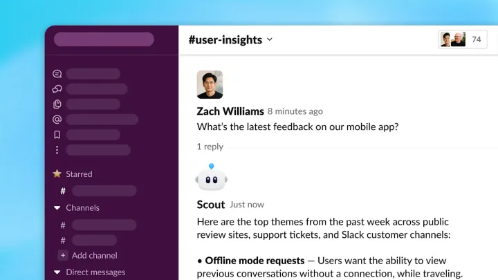 Скриншот OpenAI Workspace Agents: агент отвечает в Slack на запрос о пользовательской обратной связи