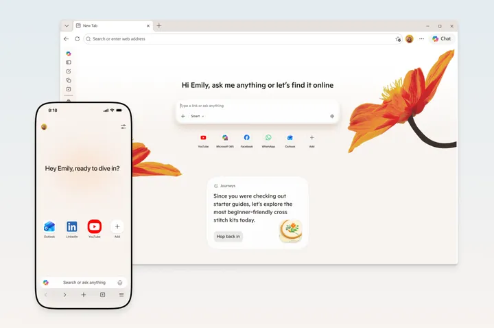 Официальный экран Copilot в Edge на desktop и mobile после обновления Microsoft от 13 мая 2026 года