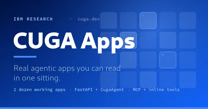 Официальная обложка Hugging Face и IBM Research для CUGA Apps