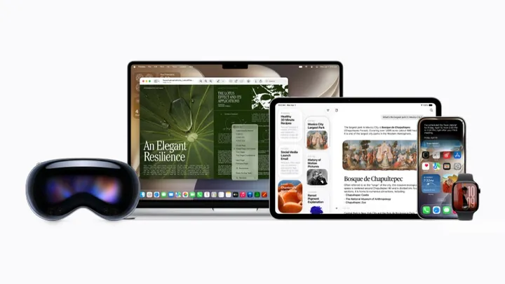 Устройства Apple с интерфейсами Siri AI и Apple Intelligence после WWDC 2026