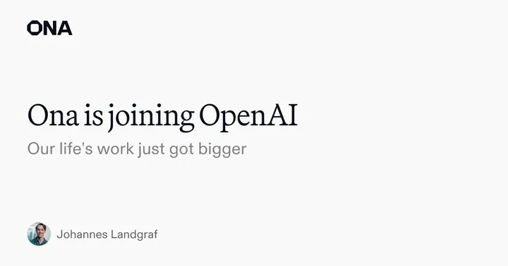 Официальная карточка Ona is joining OpenAI к объявлению о сделке OpenAI и Ona