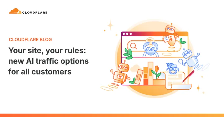 Cloudflare AI crawlers: официальная обложка Cloudflare о новых AI traffic options для владельцев сайтов